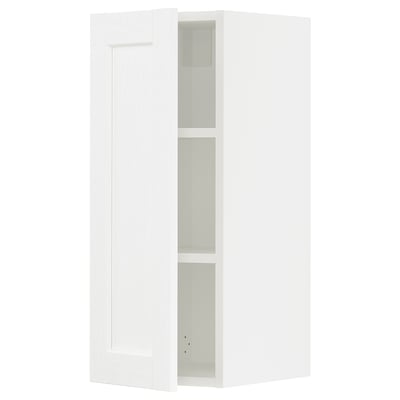 SEKTION Gabinete de pared, blanco Enköping/blanco efecto madera, 12x15x30 "