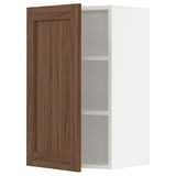 SEKTION Gabinete de pared, blanco Enköping/marrón efecto de nogal, 18x15x30 "