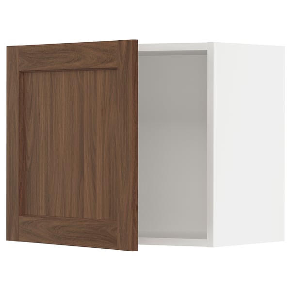 SEKTION Gabinete de pared, blanco Enköping/marrón efecto de nogal, 24x15x20 "