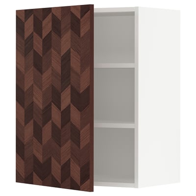 SEKTION Gabinete de pared, blanco Hasslarp/marrón con diseño, 24x15x30 "
