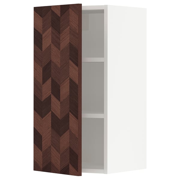 SEKTION Gabinete de pared, blanco Hasslarp/marrón diestro, 15x15x30 "