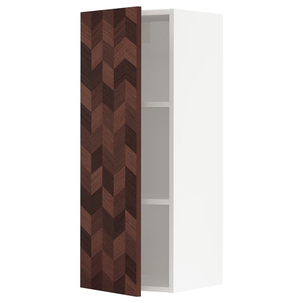 SEKTION Gabinete de pared, blanco Hasslarp/marrón diestro, 15x15x40 "