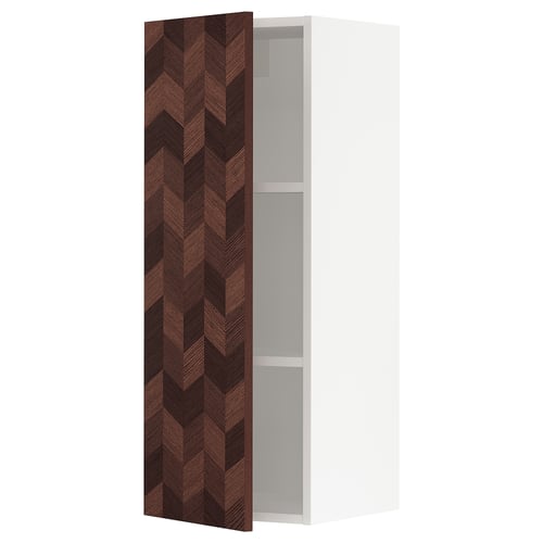 SEKTION Gabinete de pared, blanco Hasslarp/marrón zurdo, 15x15x40 "