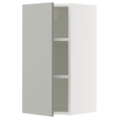 SEKTION Gabinete de pared, blanco/Havstorp gris claro, 15x15x30 "