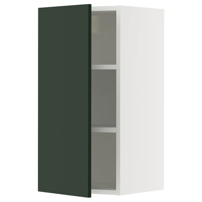 SEKTION Gabinete de pared, blanco/Havstorp verde oscuro, 15x15x30 "