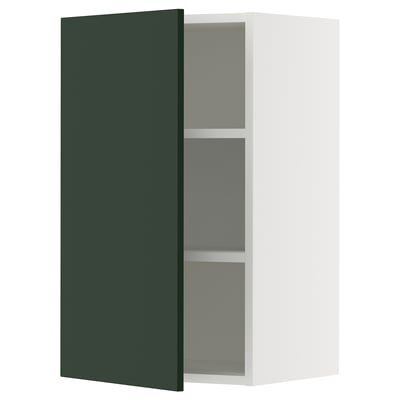 SEKTION Gabinete de pared, blanco/Havstorp verde oscuro, 18x15x30 "