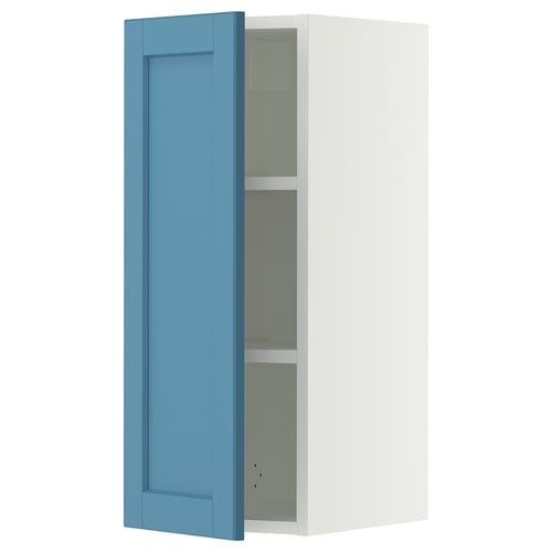 SEKTION Gabinete de pared, blanco/Lerhyttan azul, 12x15x30 "