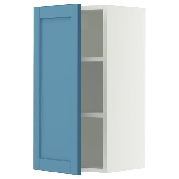 SEKTION Gabinete de pared, blanco/Lerhyttan azul, 15x15x30 "
