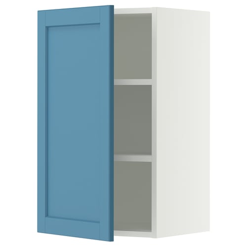SEKTION Gabinete de pared, blanco/Lerhyttan azul, 18x15x30 "