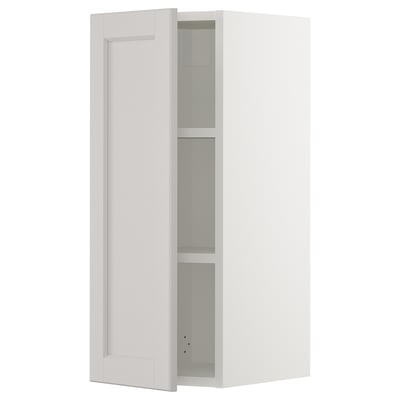 SEKTION Gabinete de pared, blanco/Lerhyttan gris claro, 12x15x30 "