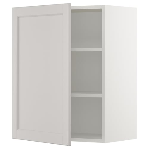 SEKTION Gabinete de pared, blanco/Lerhyttan gris claro, 24x15x30 "