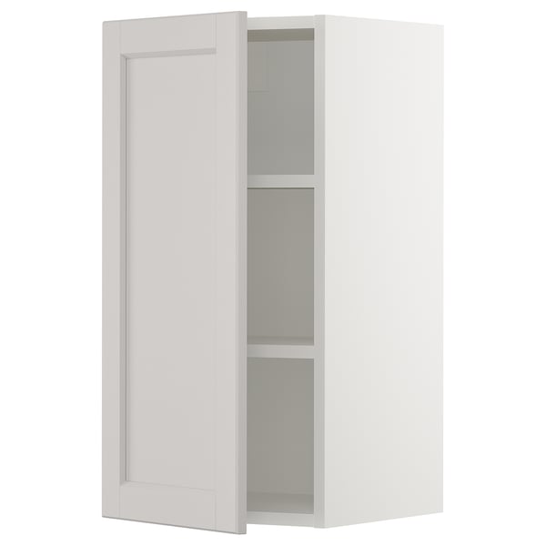 SEKTION Gabinete de pared, blanco/Lerhyttan gris claro, 15x15x30 "