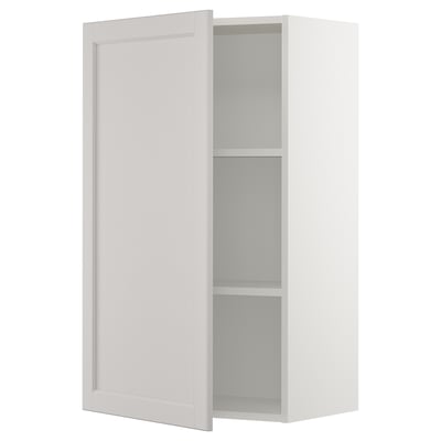 SEKTION Gabinete de pared, blanco/Lerhyttan gris claro, 24x15x40 "