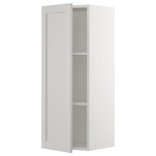 SEKTION Gabinete de pared, blanco/Lerhyttan gris claro, 15x15x40 "