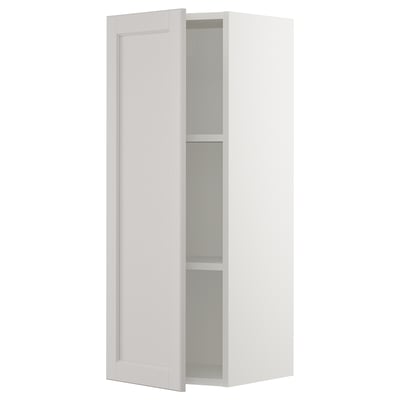 SEKTION Gabinete de pared, blanco/Lerhyttan gris claro, 15x15x40 "