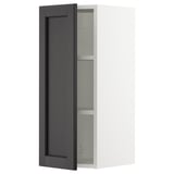 SEKTION Gabinete de pared, blanco/Lerhyttan teñido en negro, 12x15x30 "