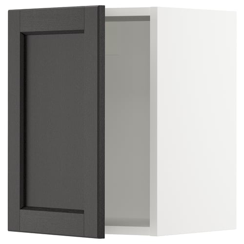 SEKTION Gabinete de pared, blanco/Lerhyttan teñido en negro, 15x15x20 "