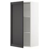 SEKTION Gabinete de pared, blanco/Lerhyttan teñido en negro, 21x15x40 "