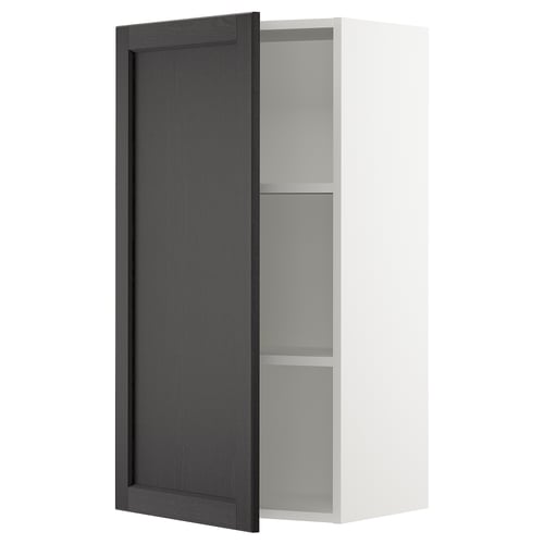 SEKTION Gabinete de pared, blanco/Lerhyttan teñido en negro, 21x15x40 "