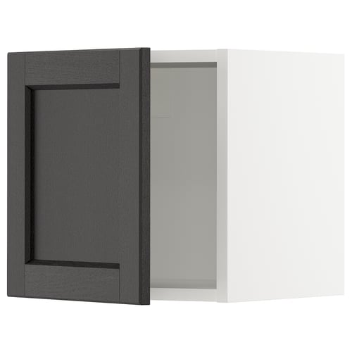 SEKTION Gabinete de pared, blanco/Lerhyttan teñido en negro, 15x15x15 "