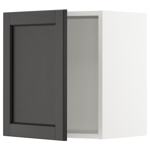 SEKTION Gabinete de pared, blanco/Lerhyttan teñido en negro, 18x15x20 "
