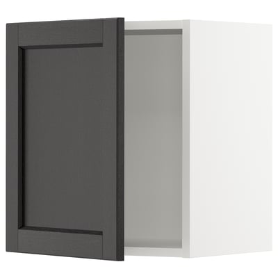 SEKTION Gabinete de pared, blanco/Lerhyttan teñido en negro, 18x15x20 "