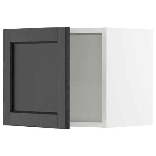 SEKTION Gabinete de pared, blanco/Lerhyttan teñido en negro, 18x15x15 "