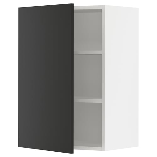 SEKTION Gabinete de pared, blanco/Nickebo antracita mate, 21x15x30 "