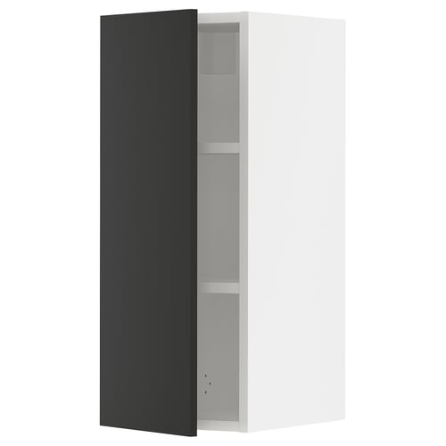 SEKTION Gabinete de pared, blanco/Nickebo antracita mate, 12x15x30 "