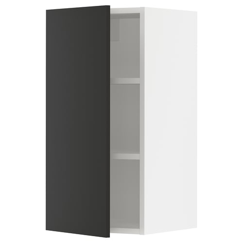 SEKTION Gabinete de pared, blanco/Nickebo antracita mate, 15x15x30 "