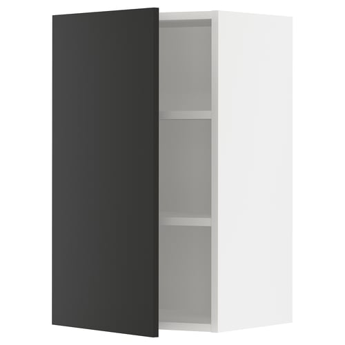 SEKTION Gabinete de pared, blanco/Nickebo antracita mate, 18x15x30 "