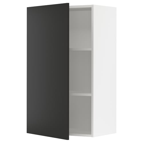 SEKTION Gabinete de pared, blanco/Nickebo antracita mate, 24x15x40 "