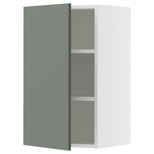 SEKTION Gabinete de pared, blanco/Nickebo verde grisáceo mate, 18x15x30 "