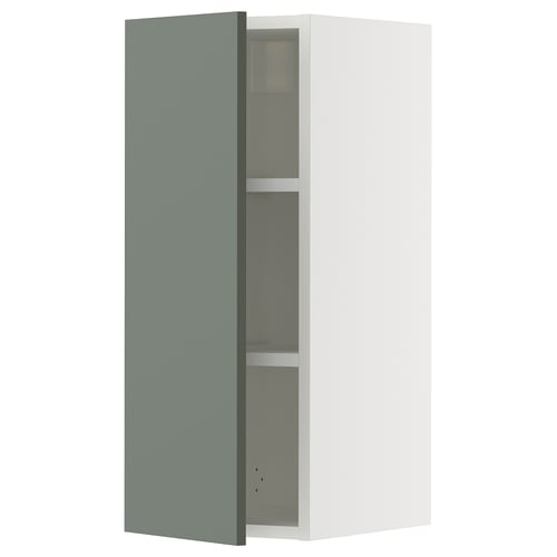 SEKTION Gabinete de pared, blanco/Nickebo verde grisáceo mate, 12x15x30 "