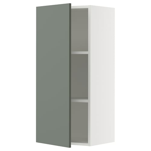 SEKTION Gabinete de pared, blanco/Nickebo verde grisáceo mate, 18x15x40 "