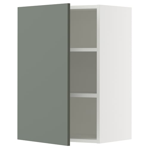 SEKTION Gabinete de pared, blanco/Nickebo verde grisáceo mate, 21x15x30 "