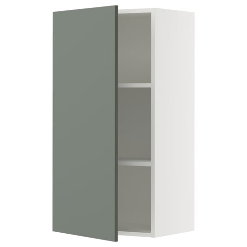 SEKTION Gabinete de pared, blanco/Nickebo verde grisáceo mate, 21x15x40 "