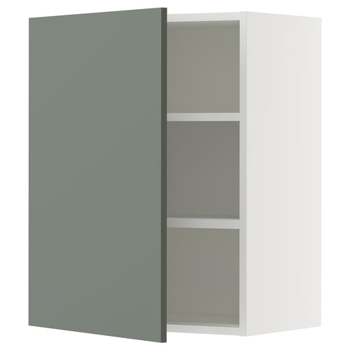 SEKTION Gabinete de pared, blanco/Nickebo verde grisáceo mate, 24x15x30 "