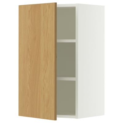 SEKTION Gabinete de pared, blanco/Sinarp chapa de roble, 18x15x30 "