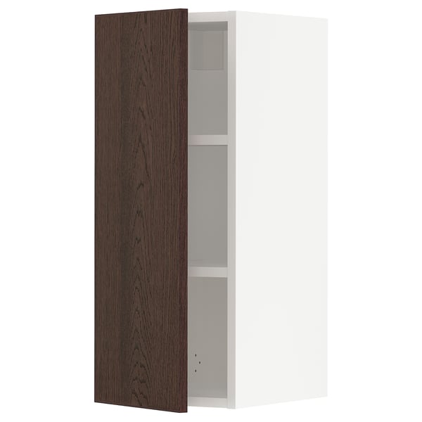 SEKTION Gabinete de pared, blanco/Sinarp marrón, 12x15x30 "