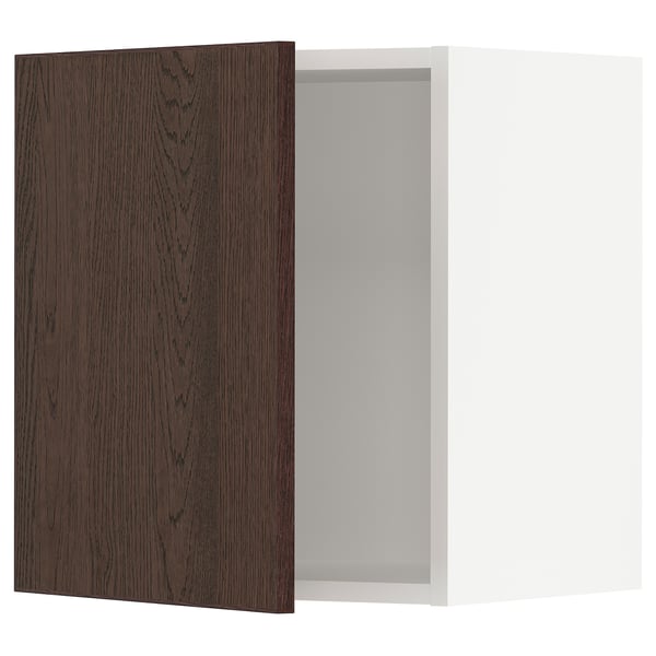 SEKTION Gabinete de pared, blanco/Sinarp marrón, 18x15x20 "