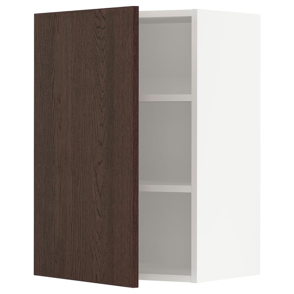 SEKTION Gabinete de pared, blanco/Sinarp marrón, 21x15x30 "