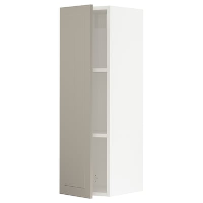 SEKTION Gabinete de pared, blanco/Stensund beige, 12x15x40 "