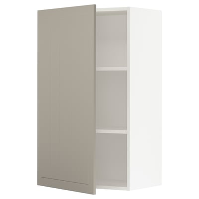 SEKTION Gabinete de pared, blanco/Stensund beige, 24x15x40 "
