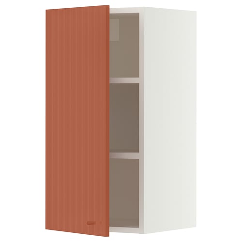SEKTION Gabinete de pared, blanco/Terrsjö motivo de ondas café rojizo, 15x15x30 "