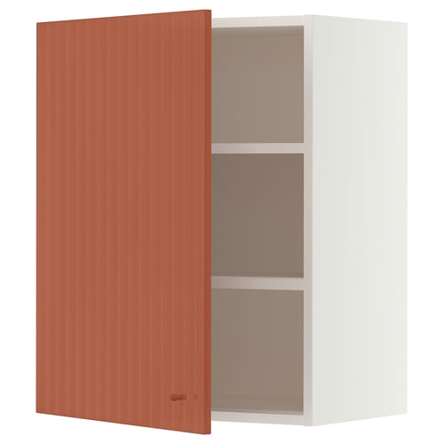 SEKTION Gabinete de pared, blanco/Terrsjö motivo de ondas café rojizo, 24x15x30 "