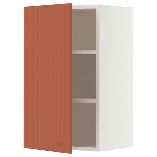 SEKTION Gabinete de pared, blanco/Terrsjö motivo de ondas café rojizo, 18x15x30 "