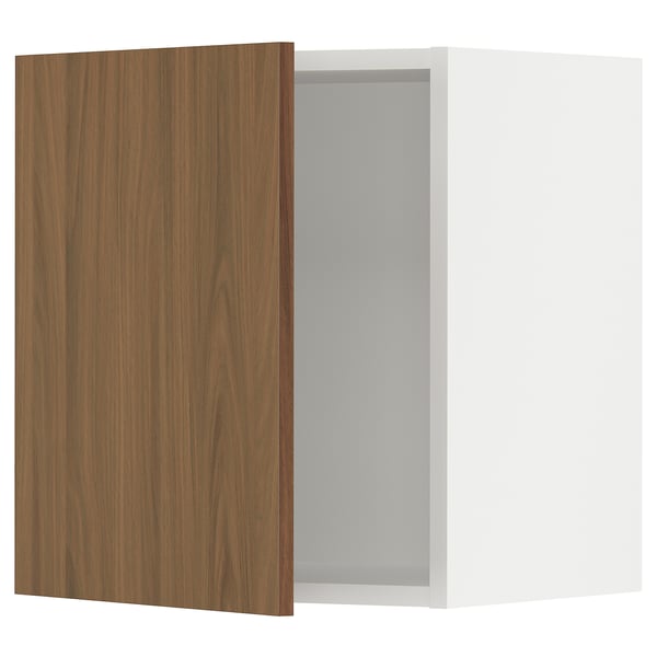 SEKTION Gabinete de pared, blanco/Tistorp efecto nogal marrón, 18x15x20 "