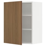 SEKTION Gabinete de pared, blanco/Tistorp efecto nogal marrón, 24x15x30 "