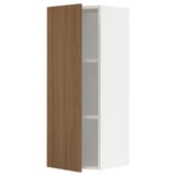 SEKTION Gabinete de pared, blanco/Tistorp efecto nogal marrón, 15x15x40 "